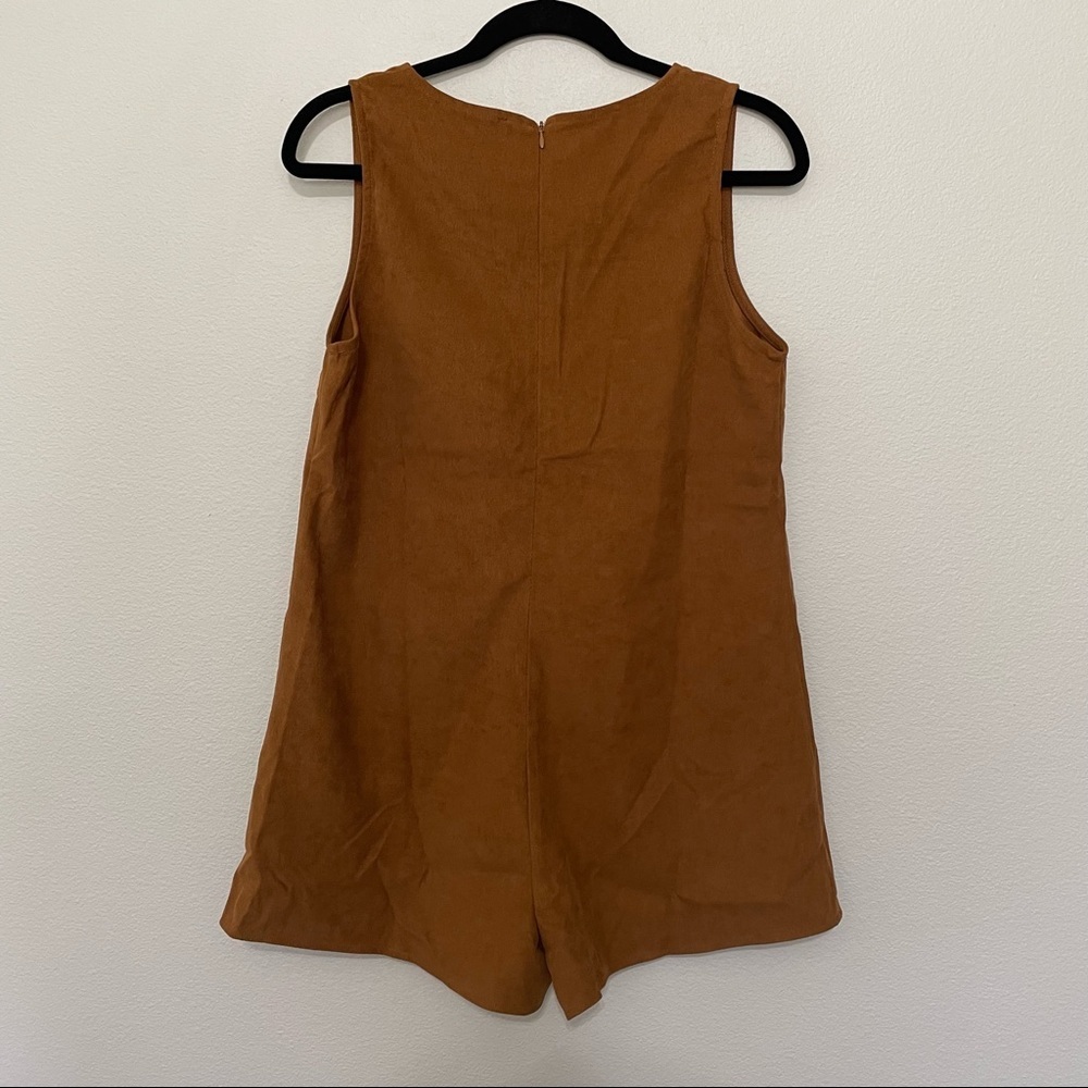 Kittenish Camel Colored Short Button Front Micro … - image 4